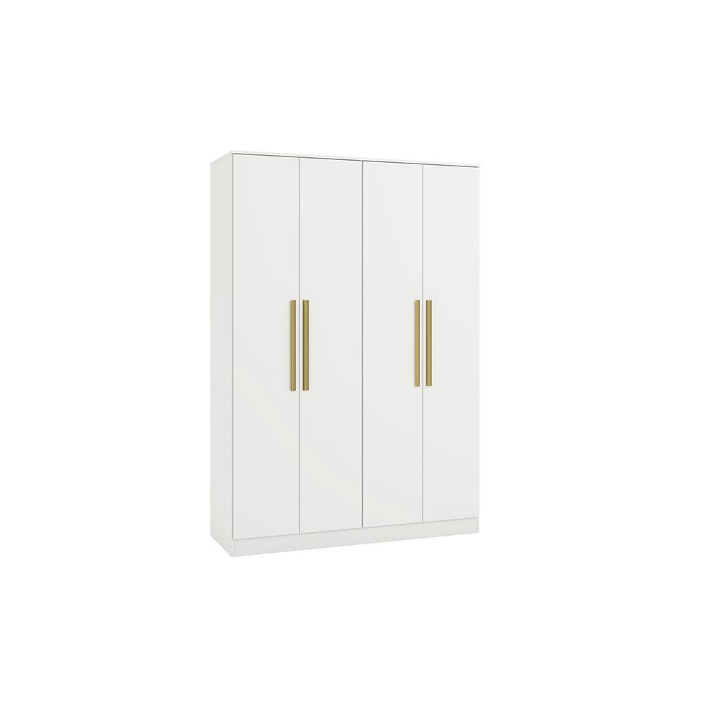Guarda-Roupa 4 Portas 2 Gavetas  Kappesberg Adapt Branco - Home & Living