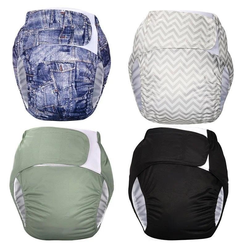 (Cuidados Para Adultos) Fraldas Incontinência Ajustável Reutilizáveis Gancho E Laço Tudo Em Um