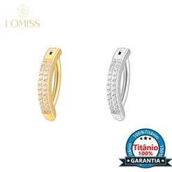 LOMISS Piercing Argola Para Umbigo Titânio 2 Fileiras Zircônia