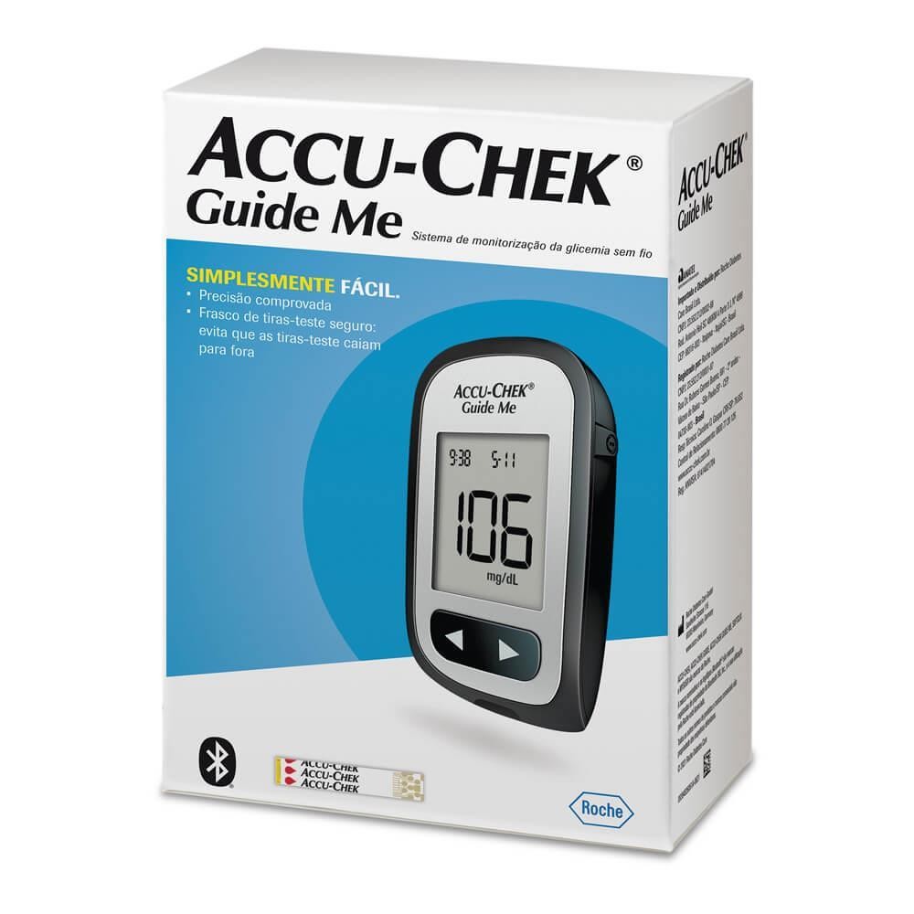 Kit Medidor de Glicose Accu-Chek Guide Me para Glicemia Diabetes Com 10 Tiras-Teste em Oferta na Shopee