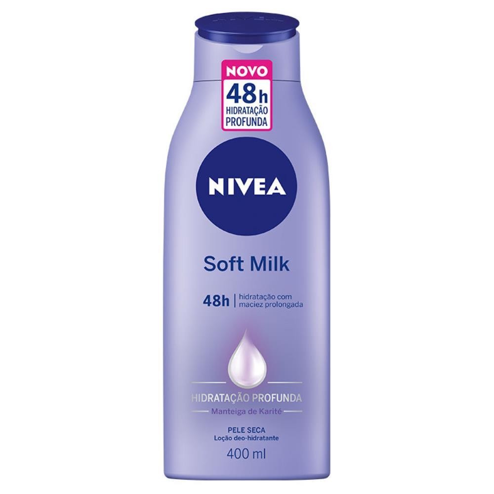 NIVEA SOFT MILK CREME HIDRATANTE PELE SECA COM 400ML em Oferta na Shopee