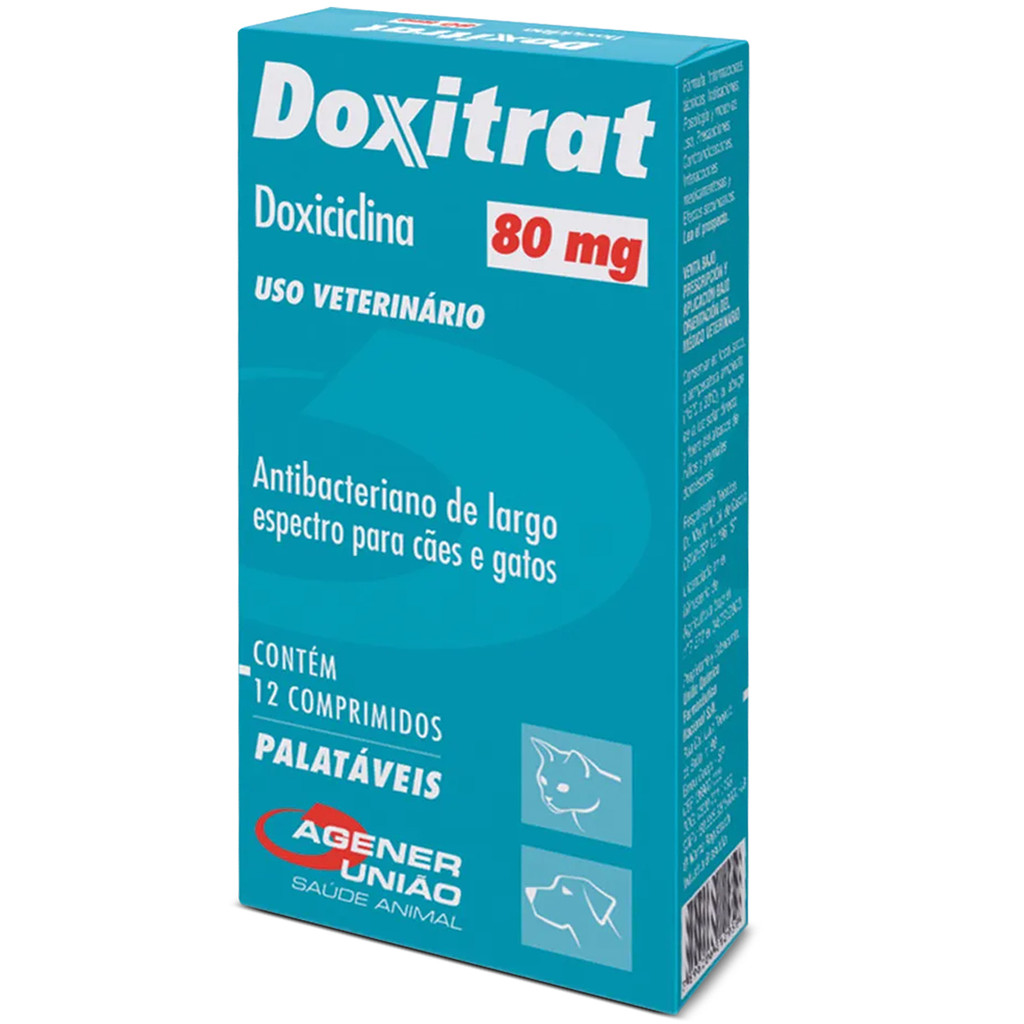Doxitrat 80mg Cães E Gatos Agener 12 Comprimidos