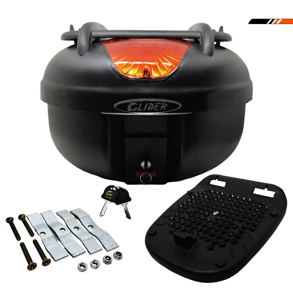Bau Bauleto Para Motos 35L Glider Vermelho C/Grade