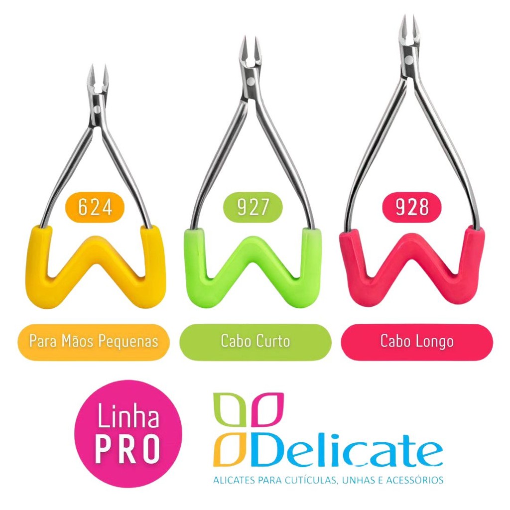 Kit 3 Alicates de Cutícula Inox Delicate Mola M. Profissional (Cores Sortidas) em Oferta na Shopee