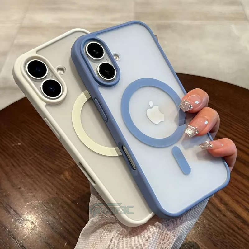 Luxo Magnético Transparente Caso Para iPhone 16 15 14 Plus 11 12 13 Pro Max 15 Magsafe Capa De Carregamento Sem Fio