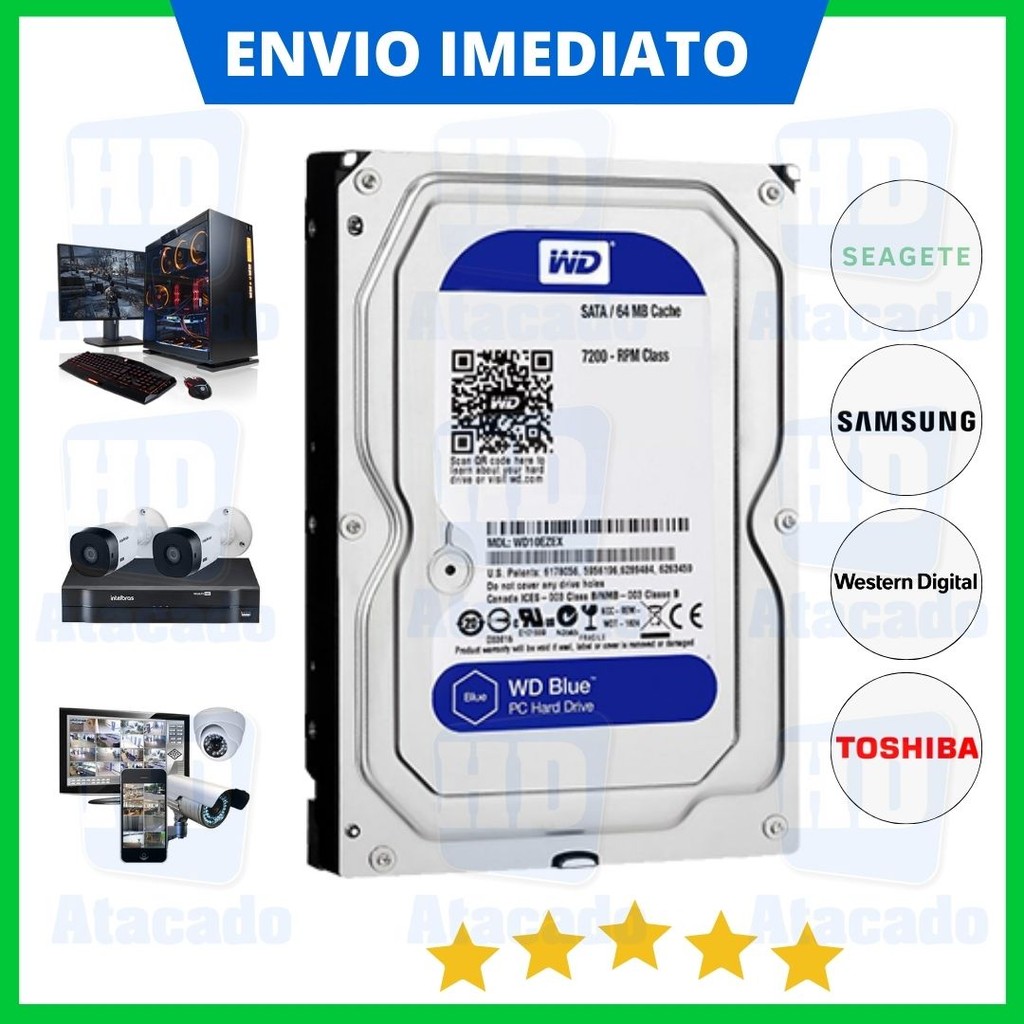 HD 1TB SATA 3.5'' de DVR/CFTV/Computador Interno Desktop Intelbras/Hikivision/Giga