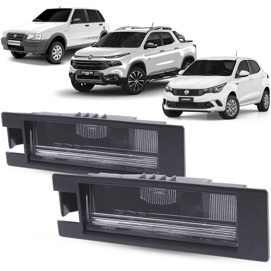 Par de Lanterna Luz De Placa Fiat Uno Idea Punto Linea Palio Fire Attractive Siena Doblo Grand Siena Toro Argo
