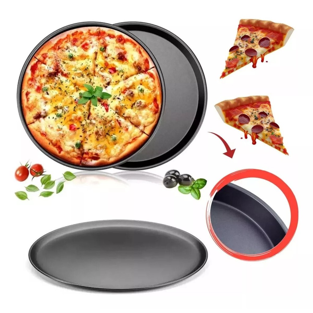 Forma Assadeira Redonda Para Pizza Antiaderente Grande 36 cm