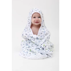Toalha De Banho Baby Gijo Soft Dino Com Capuz 100cm X 85cm