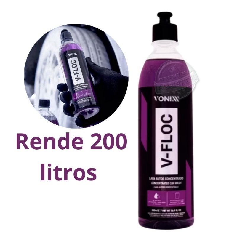 Vonixx  V-floc Shampoo Automotivo Super Concentrado 500 ml Rende 200 Litros Estética Automotiva