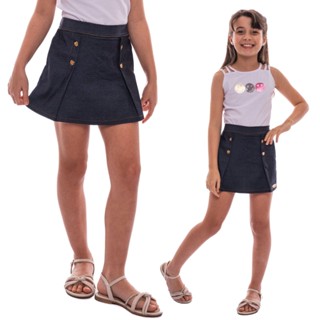 Short Saia Infantil e Juvenil Bengaline Menina 600-601-602-C1 em Oferta na Shopee