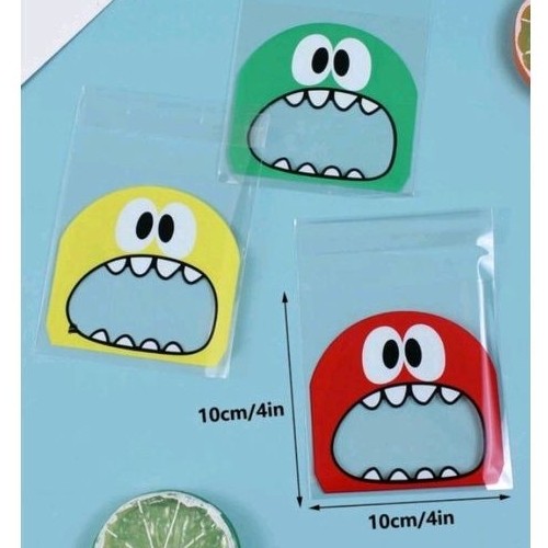 50 Saquinhos monstrinho  para lancheira divertida saquinho para bolacha 10x10 acessório lancheira em Oferta na Shopee