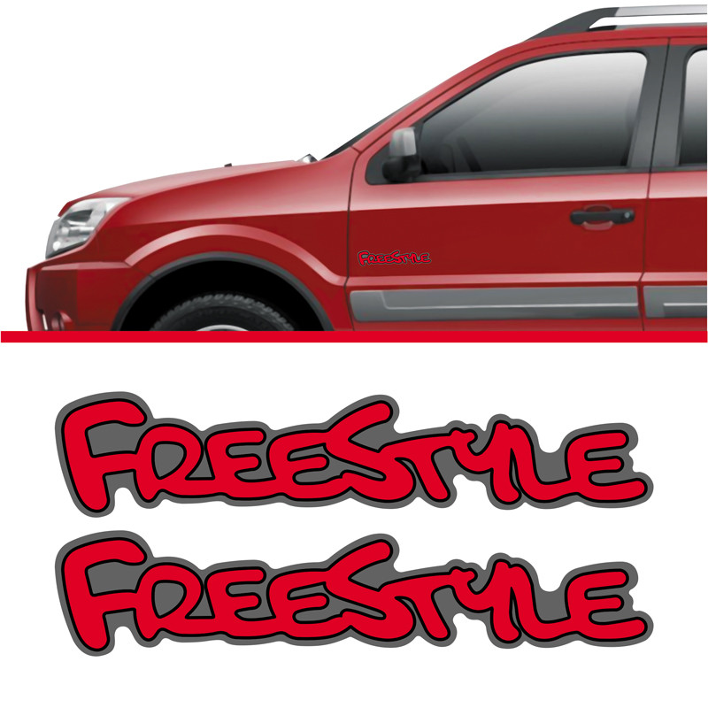 Par De Emblemas Adesivo Ford Ecosport Freestyle Sem Resina