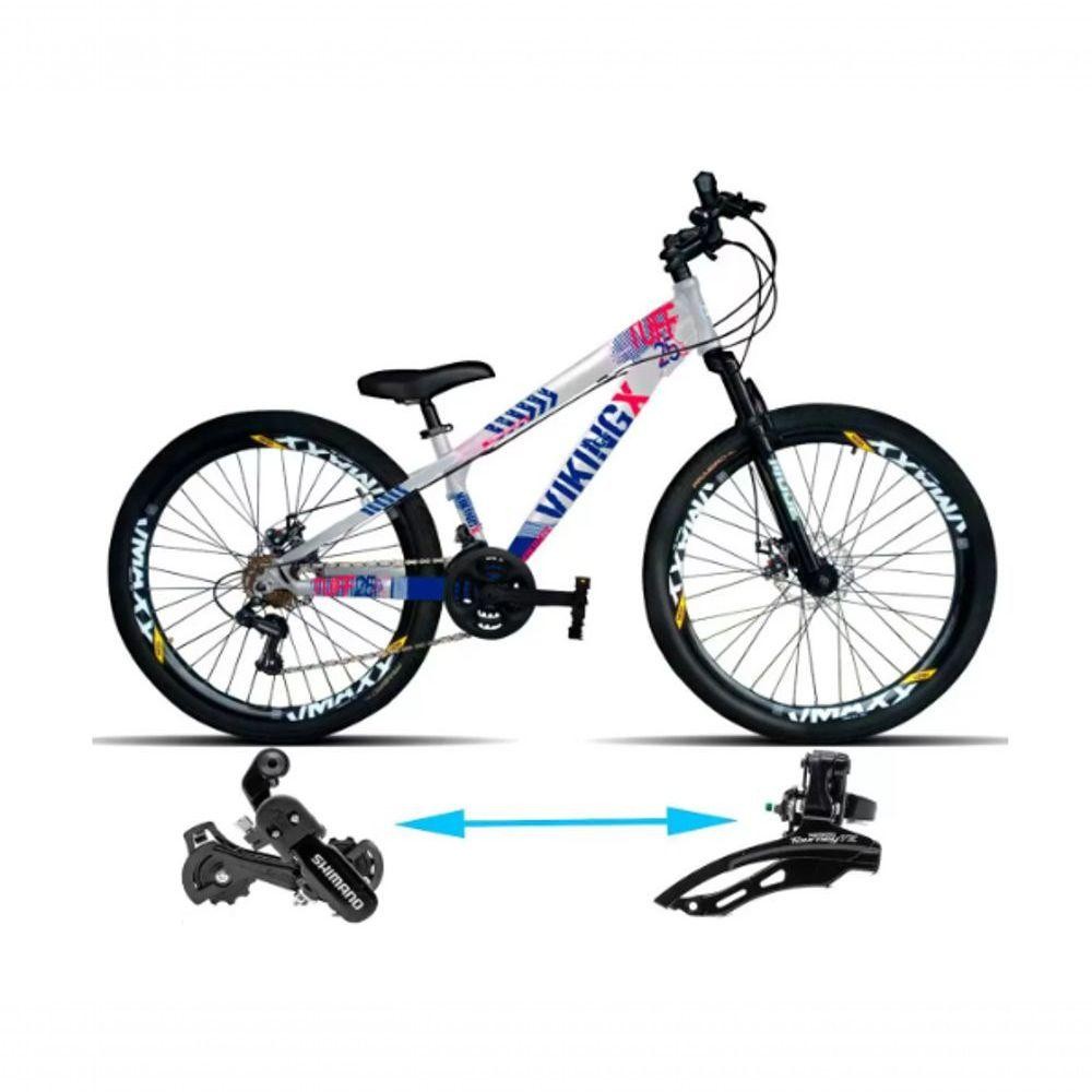 Bicicleta Viking Aro 26 Tuffx25/30 Vmaxx Freio A Disco 21v Prata Azul em Oferta na Shopee