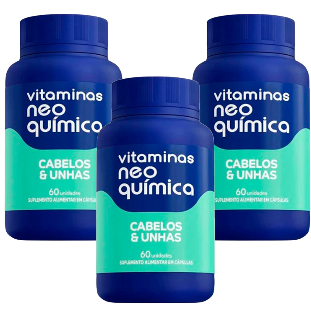 Cabelos E Unhas 60 Cápsulas - Neo Química - kit 3