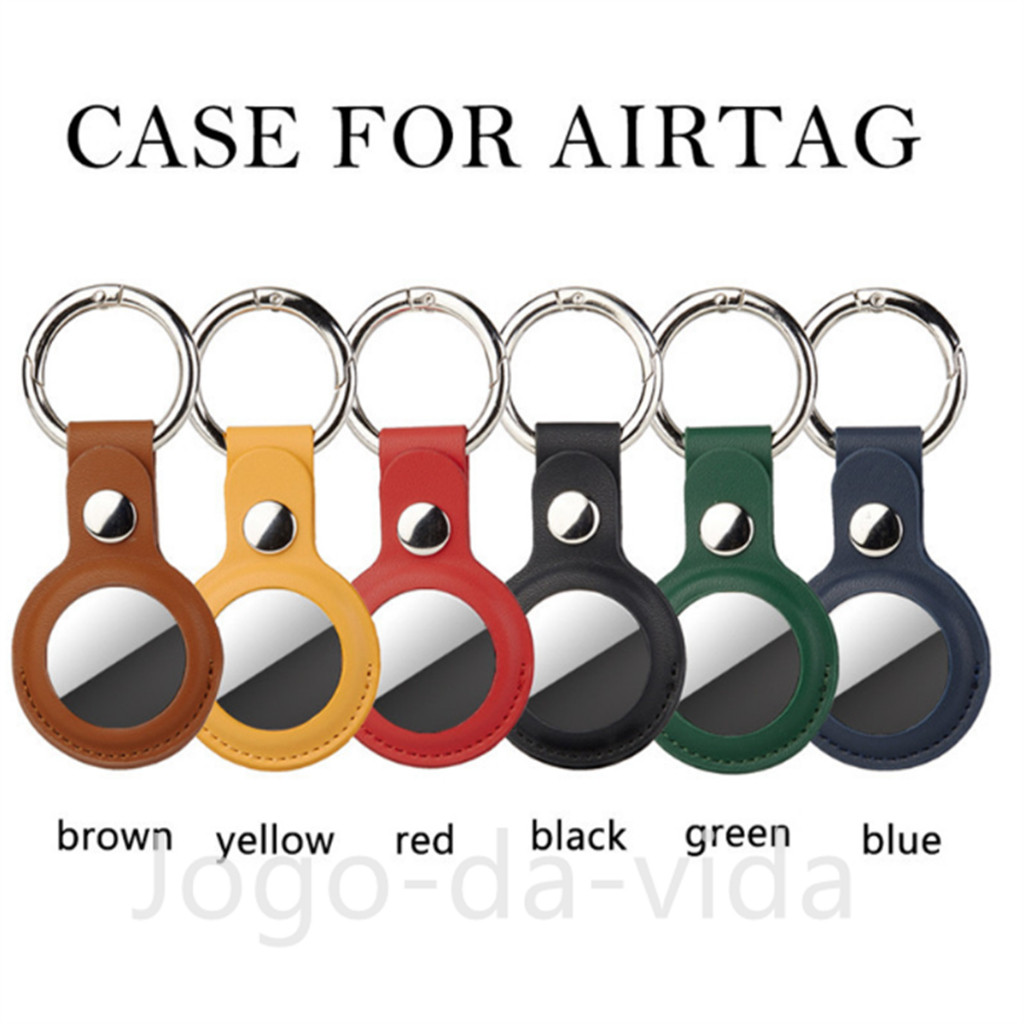 Case Capa Chaveiro Protetor De Couro Sintético Para Apple Airtag Bluetooth Tracker Várias Cores Dispositivo Rastreador