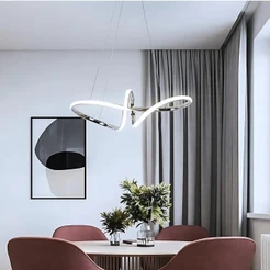 Luminária Lustre Pendente Led De Teto Sala De Jantar Design Moderno Loop 45W 3 Em 1 Bivolt