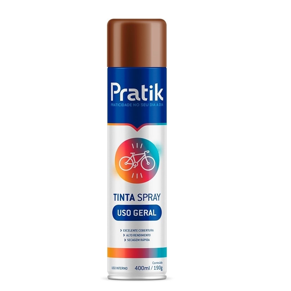 Tinta Spray Pratik Uso Geral Marrom 400ml - Home & Living
