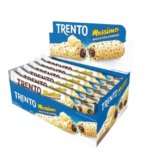 Chocolate Trento Massimo Branco Com Cookies 15 Unidades De 25g - Food & Beverages