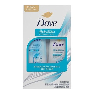 KIT DOVE HIDRATAÇÃO + VITAMINAS A & E SHAMPOO 400ML + CONDICIONADOR COM 200ML em Oferta na Shopee