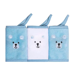 Kit Pano De Boca Papi Bordados Com Prendedor Urso - 03 Peças