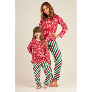Tal Mãe Tal Filha(o) Pijama Feminino e Infantil Natal Longo Hoho