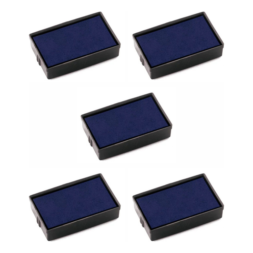 Kit 5 Refil Almofada Azul Carimbos Automáticos - 14x38mm