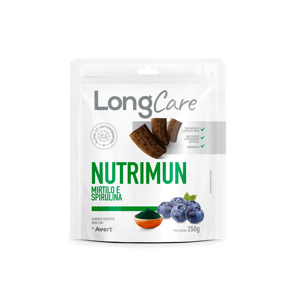 Longcare Nutrimun 250g Mirtilo e Spirulina Bifinhos para Cães em Oferta na Shopee
