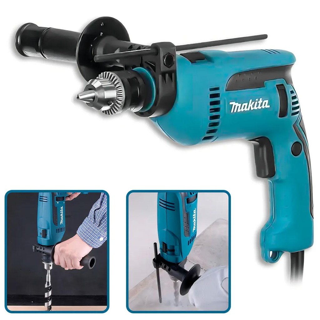 Detalhes do Furadeira de Impacto Makita Hp1640 Profissional 760w 127v