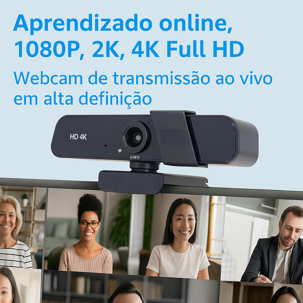 Camera Webcam Usb 4k Hd Com Tampa De Privacidade 3840x2160p