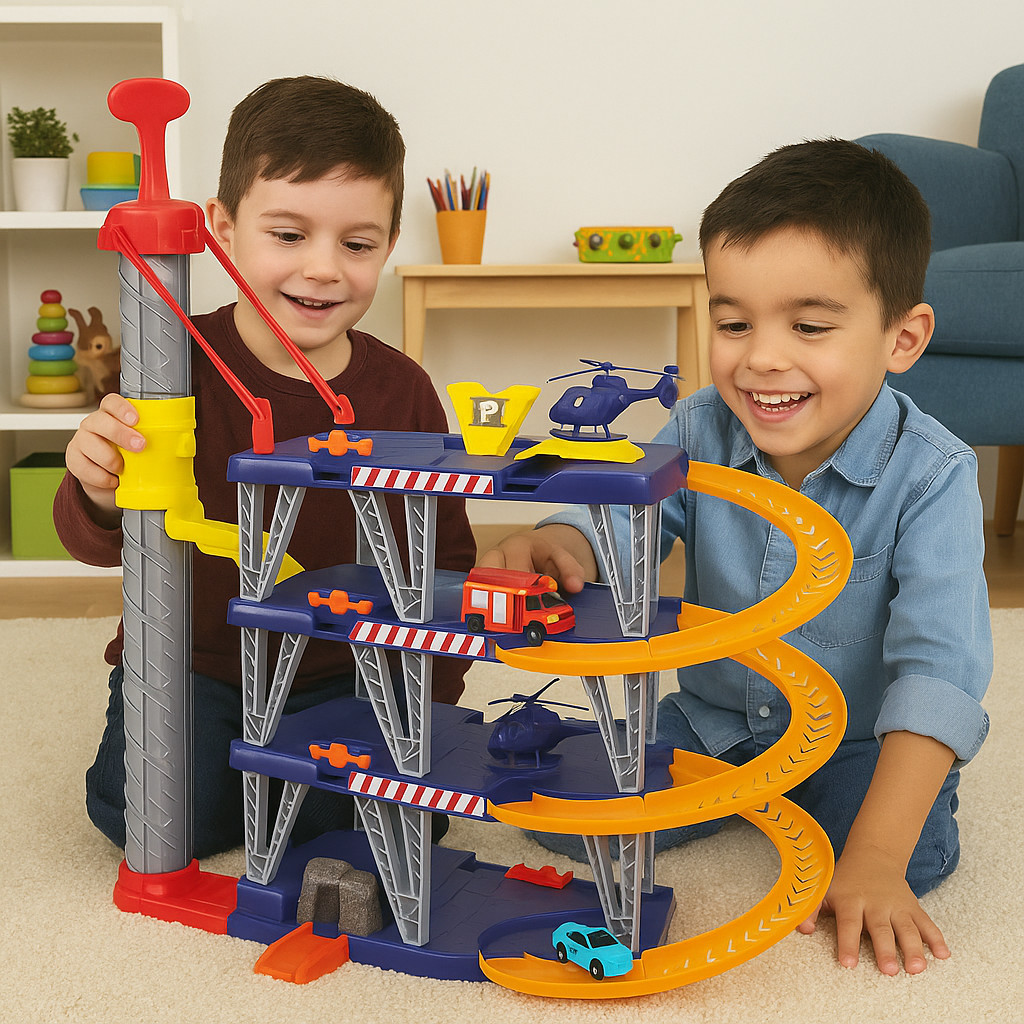 Posto Brinquedo Garagem Pista Carrinho Grande 4 Andares 