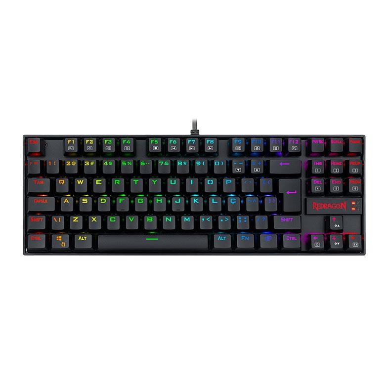 Teclado Mecanico Redragon Kumara Pro, RGB, Switch Marrom, Preto, K552RGB-PRO-V2-PT-BROWN
