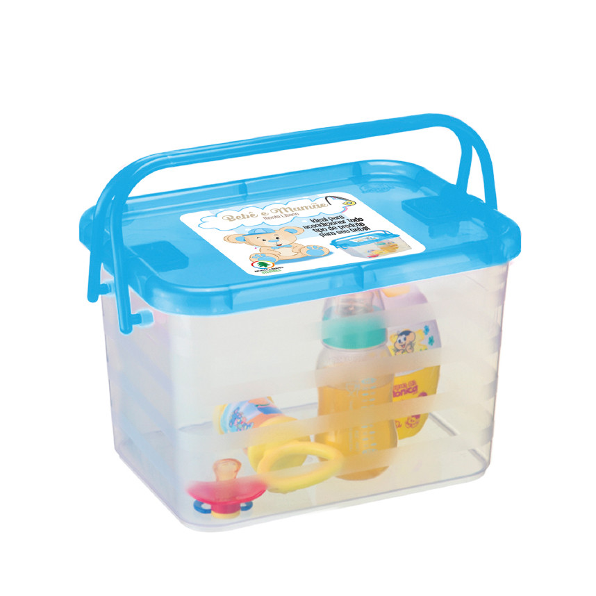 Caixa Organizadora Monte Líbano com Alça 3 Litros Azul em Oferta na Shopee