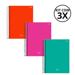 Kit Com 03 Cadernos Universitario 15 Matérias Stiff - Jandaia