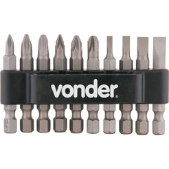 Conjunto Bits E Ponteiras P/ Parafusadeira Com 10pç Vonder