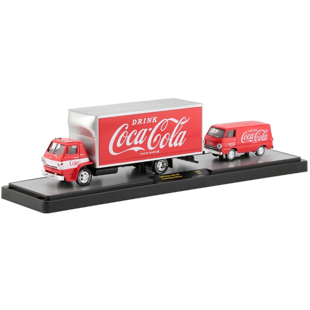 Miniatura - 1:64 - 1969 Dodge L600 COE & ​1964 Dodge A100 Van - Coca-Cola TW01 - M2 Machines
