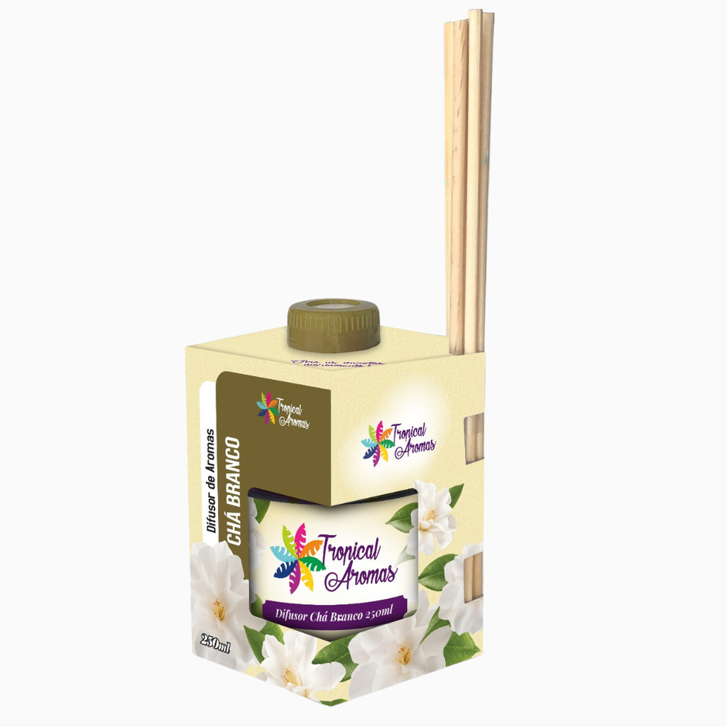 Difusor Aromatizador de Ambientes Chá Branco 250ml Tropical Aromas