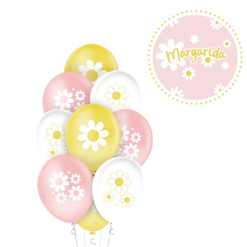 25~125 BALAO LATEX REDONDO 9 POL. MARGARIDA REGINA