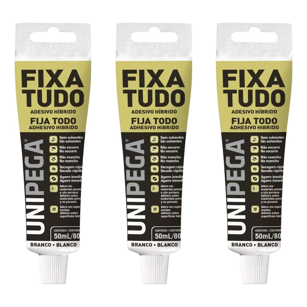 Cola Fixa Tudo Espelho Cuba Madeira Até Em Baixo D'água 80g Kit 1, 2 ou 3