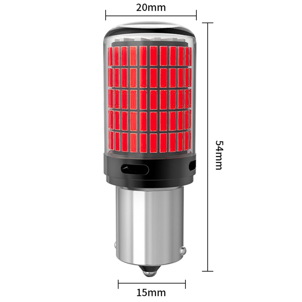 Kit 2 Lâmpadas Led BA15s P21W 1156 144 Leds Canbus Vermelha