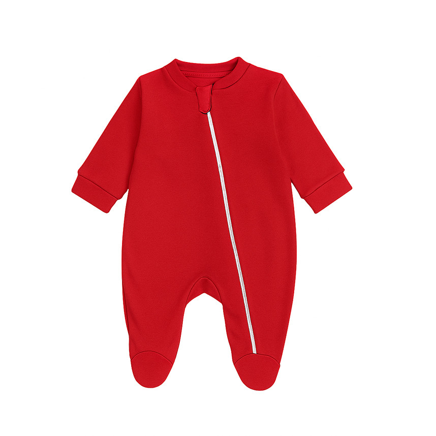 Macacão Bebê Longo 100% Algodão Liso com Zíper Lateral em Oferta na Shopee