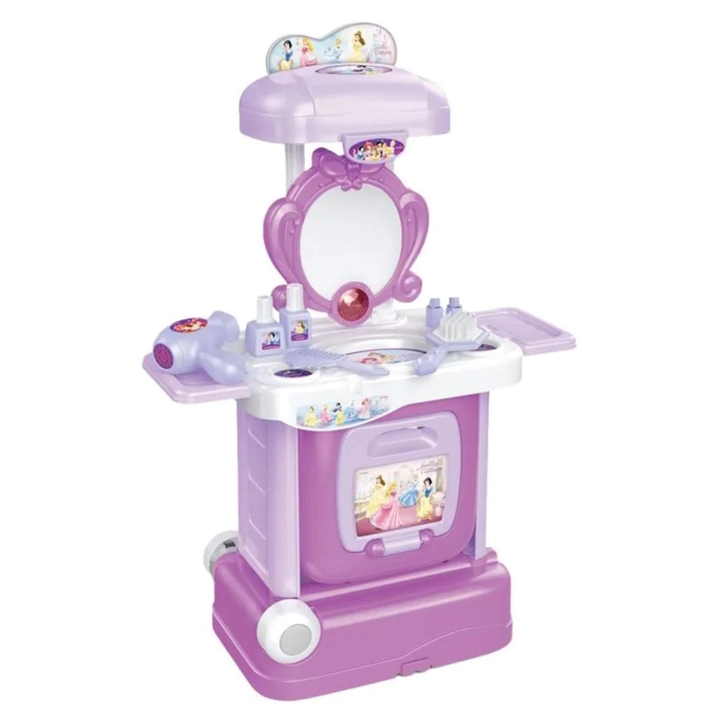 Mala de Viagem e Penteadeira 2 em 1 Princesas Disney Brinquedo Multikids Brinquedo Infantil Criança