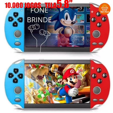 Imagem 16GB 2026 Videogame Portatil Tela 5.8 /5.5 10000 Jogos Retro Console de Mão Memoria Expansivel