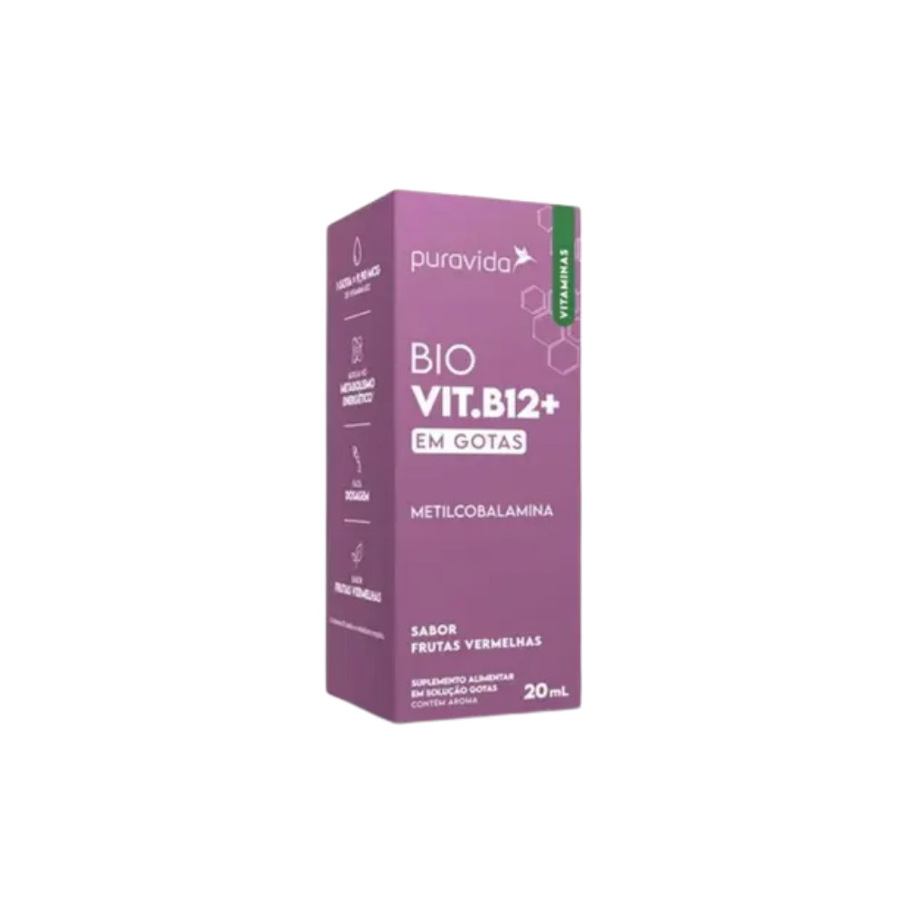 Kit 2 Bio Vit.B12+ Gotas 20ml Frutas Vermelhas - Puravida — imagem 2 de 2