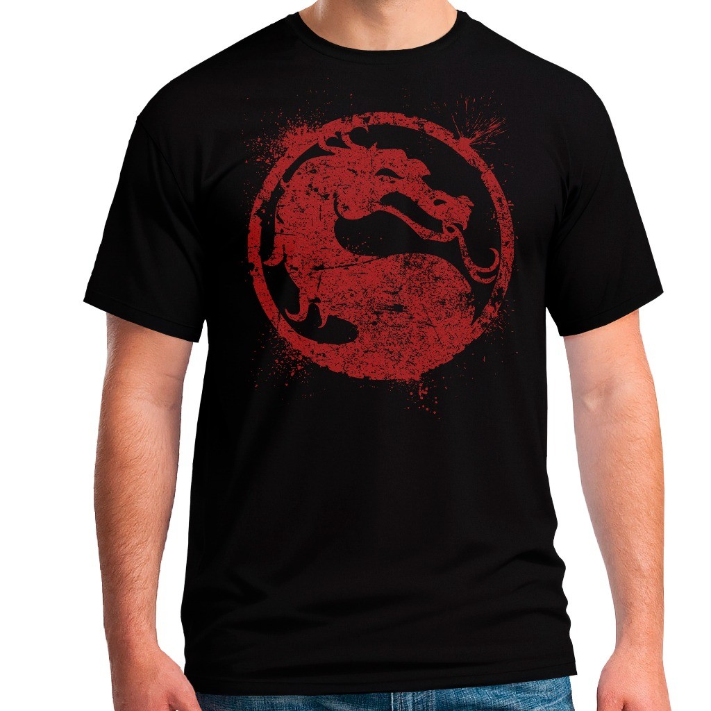 Camiseta Roupa Masculina Símbolo Mortal Kombat Gamer Jogador Promoção