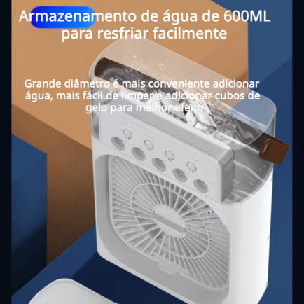 Mini ar condicionado umidificador de ar condicionado ventilador portátil USB 600ml sala escritório
