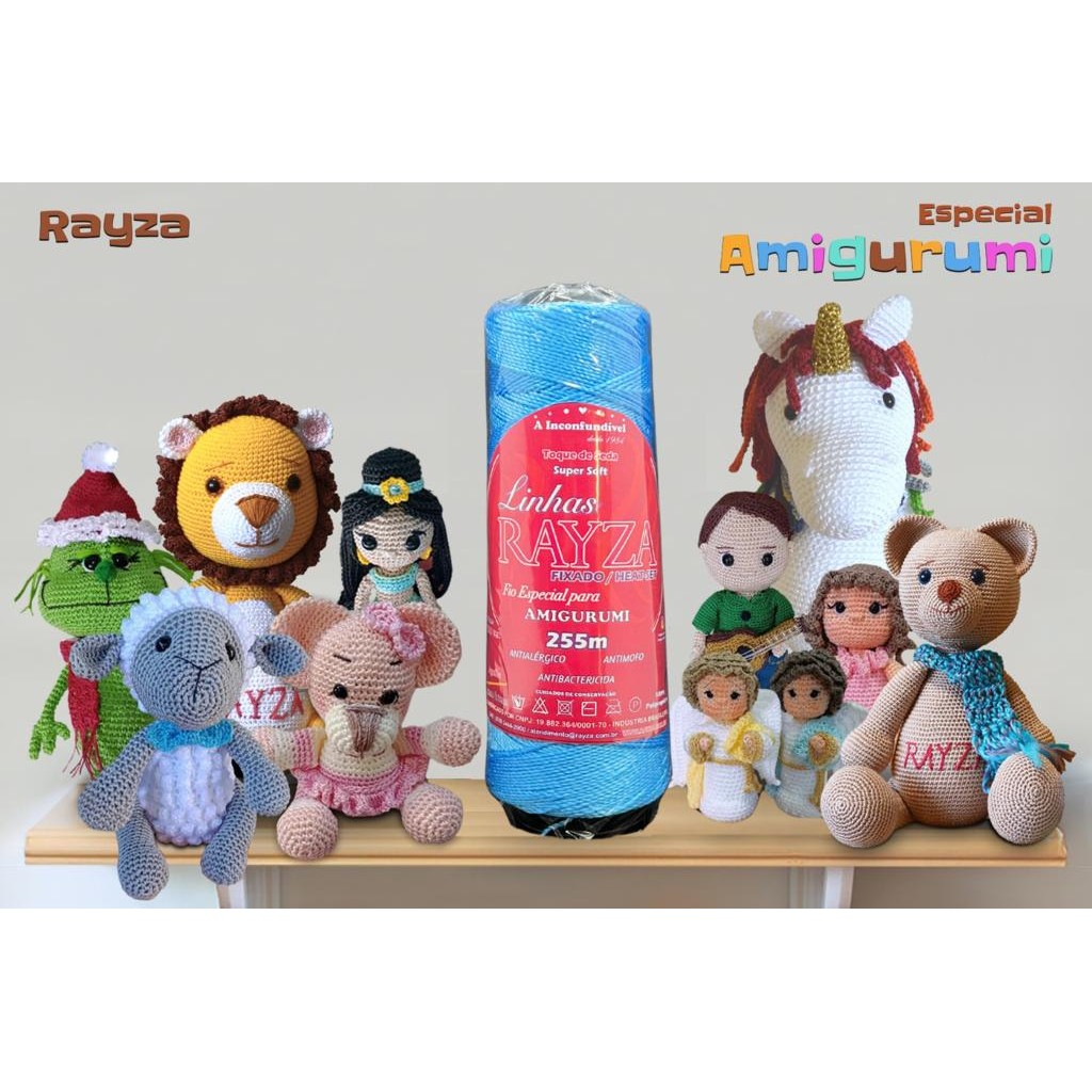 Linha RAYZA Amigurumi - Ideal para Crochê e Amigurumi - Tex 288 - Cor 028 Azul Royal