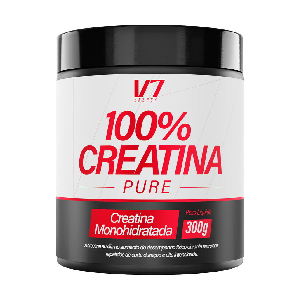 Creatina 100% Pura 300g Monihidratada Pote - V7
