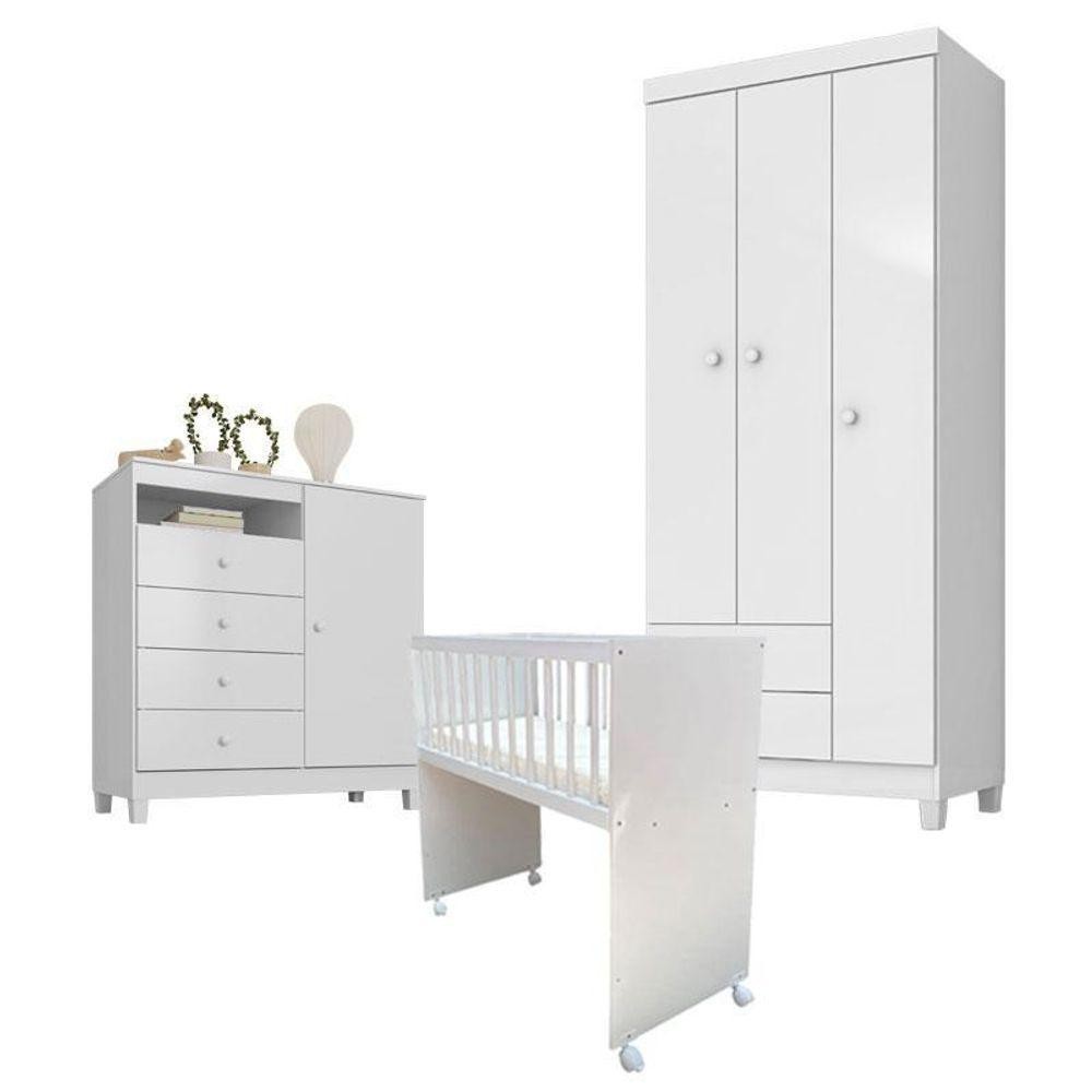 Quarto Bebê 3 Portas Ternura Baby E Mini Berço Moisés Alegria Com Colchão - Incorplac - alta durabilidade em Oferta na Shopee