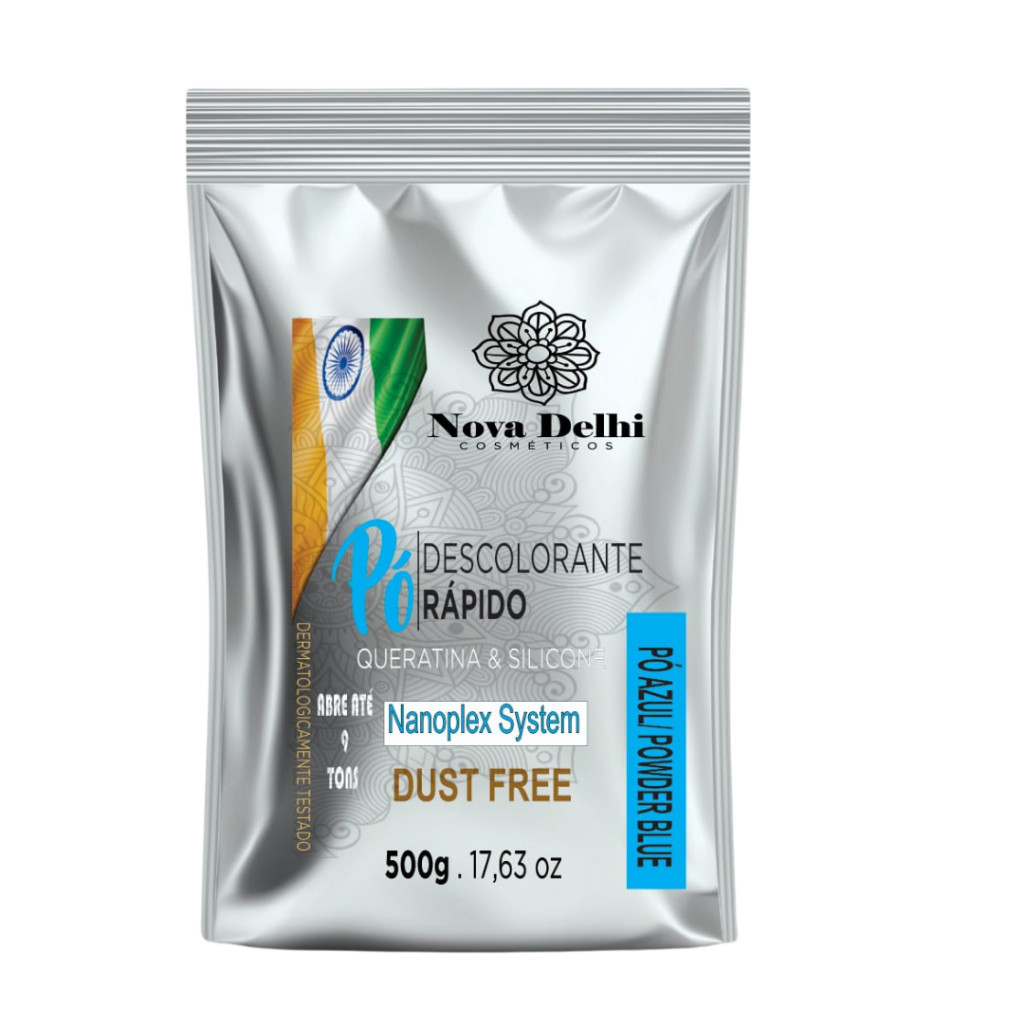 Pó Descolorante Ultra Rapido Azul 9 Tons De Clariamento Nova Delhi 500gr